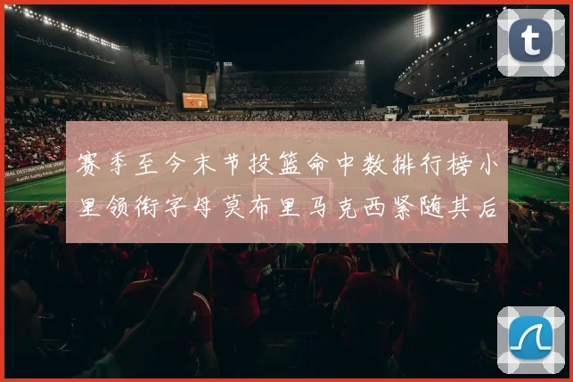 赛季至今末节投篮命中数排行榜小里领衔字母莫布里马克西紧随其后